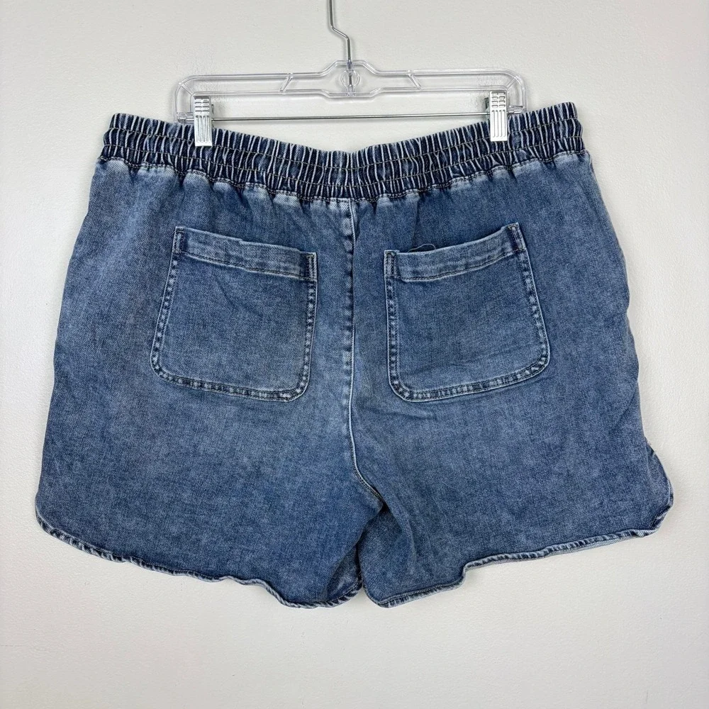 Maurices Pull On Denim Shorts Elastic Waist Comfort Casual‎ Summer Size 18W - Picture 5 of 11